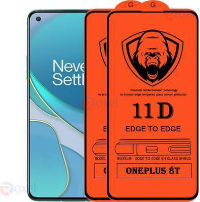 kentop Edge To Edge Tempered Glass for OnePlus 8T(Pack of 2)