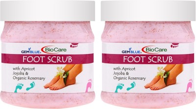 GEMBLUE BIOCARE Foot Scrub, PACK OF 2, enriched with Jojoba and Rosemarry Oil, 500ml each Scrub(1000 ml)