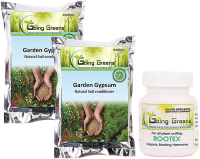 Going Greens Combo of Rootex 100 GMS & Gypsum 1800 GMS Fertilizer(10.9 kg, Powder)