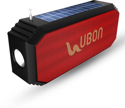 Ubon SP-40 Solar Chargeable Dual Torch TWS Wireless Speaker Powered with 1200mAh Battery 5 W Bluetooth Speaker  (Red, Mono Channel)