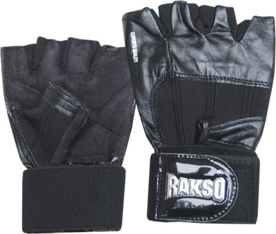 Rakso Export Quality Gym Gloves Gym & Fitness Gloves(Black)