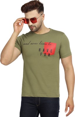 JUGULAR Printed Men Round Neck Light Green T-Shirt