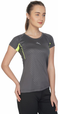 VECTOR X Sporty Women Round Neck Grey T-Shirt