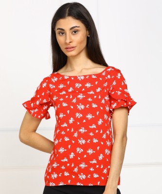 PROVOGUE Casual Floral Print Women Red Top