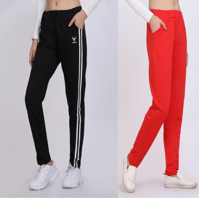 Clothmaster Striped Women Black, Red Track Pants