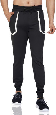 VECTOR X Self Design Men Black Track Pants