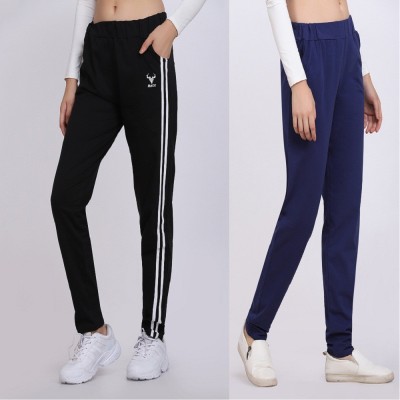 Clothmaster Striped Women Black, Blue Track Pants