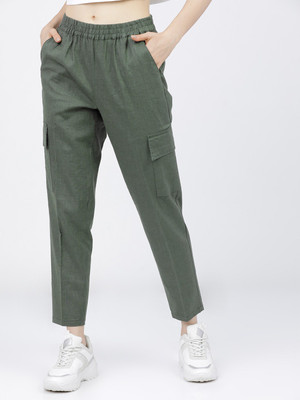 Tokyo Talkies Regular Fit Women Green Trousers