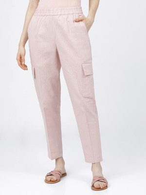Tokyo Talkies Slim Fit Women Pink Trousers