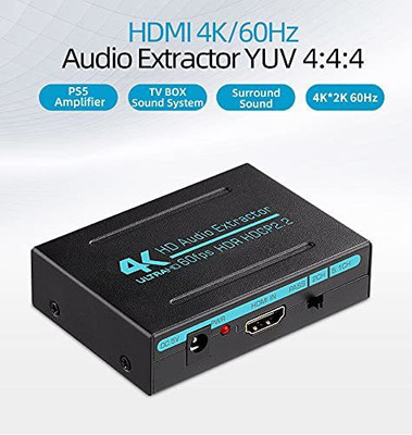 microware 4K HD HDMI 2.0 HDCP 2.2 Audio Extractor Splitter Adapter Durable Premium Media Streaming Device(Black)
