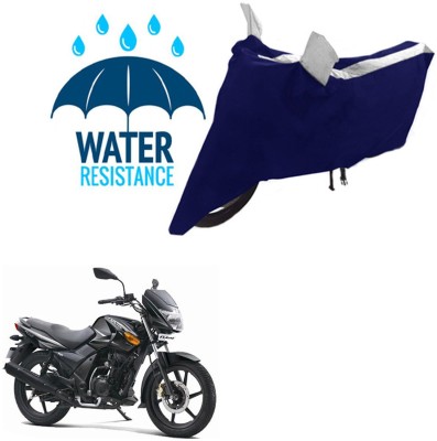 RONISH Waterproof Two Wheeler Cover for TVS(Flame DS 125, Black, Silver)