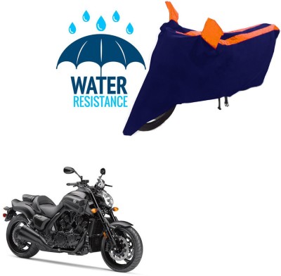 RONISH Waterproof Two Wheeler Cover for Yamaha(VMAX, Black, Orange)