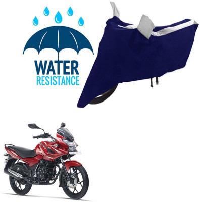 RONISH Waterproof Two Wheeler Cover for Bajaj(Discover 150 f, Black, Silver)