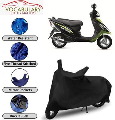 MEGA MARTZZ Two Wheeler Cover for TVS(Scooty Streak, Black)