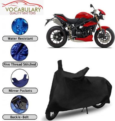 MEGA MARTZZ Waterproof Two Wheeler Cover for Triumph(Speed Triple ABS, Black)