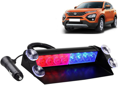 Selifaur F2L340 - 8 LED High Intensity Windshield Emergency Strobe Lights || Vehicles Interior Roof Hazard Warning LED Flash Light (Blue&Red)for Harrier 2019 Interior Light Car, Van LED for Tata (12 V, 35 W)(TT, Pack of 1)