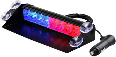Selifaur F2L192 - 8 LED High Intensity Windshield Emergency Strobe Lights || Vehicles Interior Roof Hazard Warning LED Flash Light (Blue&Red)for 800 Interior Light Car, Van LED for Maruti Suzuki (12 V, 35 W)(800, Pack of 1)