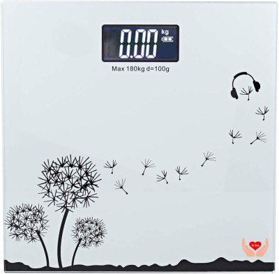 Dr care Electronic Thick Tempered Glass LCD Display Digital Personal Bathroom Scale Weighing Scale (Multi Design) Weighing Scale(White)