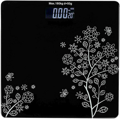 Maniya brothers Personal Digital Electronic LCD Display Digital Body Weight Machine Weighing Scale(Black White)