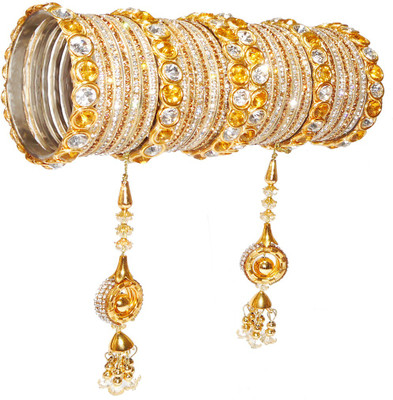 PRETTY GEMS Metal Zircon Bangle Set(Pack of 34)