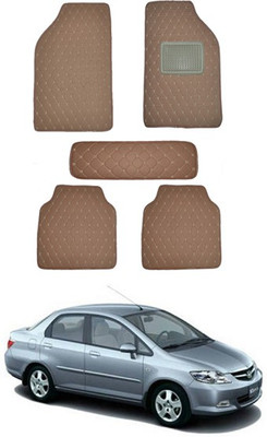 RKPSP Leatherite 5D Mat For  Honda Universal For Car(Brown)