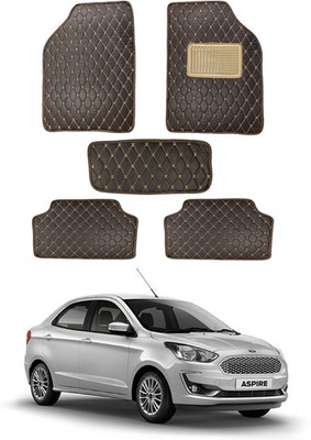 RKPSP Leatherite 5D Mat For  Universal For Car(Brown)