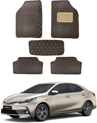 AYW Leatherite 5D Mat For  Toyota Corolla Altis(Brown)