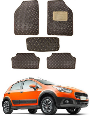 RKPSP Leatherite 5D Mat For  Fiat Punto(Brown)