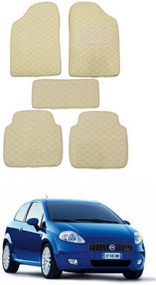 RKPSP Leatherite 5D Mat For  Fiat Universal For Car(Beige)