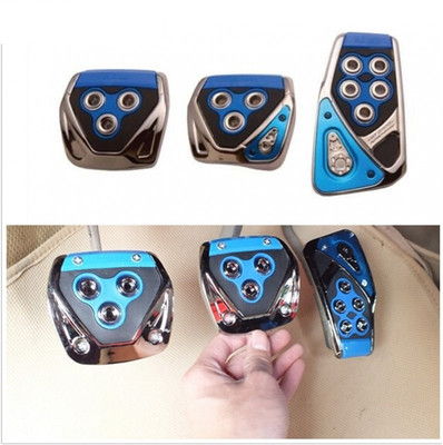 SRPHERE Universal Blue 3 Pcs Generic Non-Slip Racing Sport Manual Car Truck Pedals kit Pad Covers Car Pedal Car Pedal