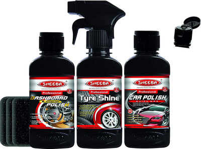 sheeba Liquid Car Polish for Dashboard, Tyres(600 ml)