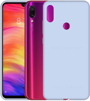CASE CREATION Back Cover for Xiaomi Redmi Note 7 2019 Liquid Silicon OG Premium Case Cover(Purple, Shock Proof, Silicon, Pack of: 1)