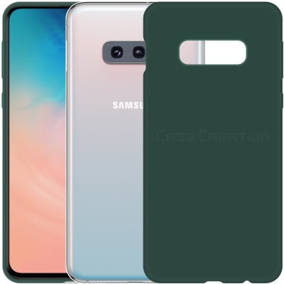 CASE CREATION Back Cover for Samsung Galaxy S10e(Green, Shock Proof, Silicon, Pack of: 1)