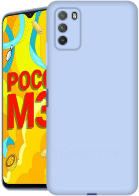 Case Creation Back Cover for Xiaomi POCO M3 2020 Solid Colorful Premium Feel Matte Finish(Purple, Shock Proof, Silicon)