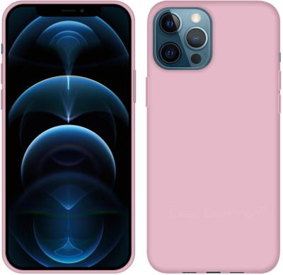 CASE CREATION Back Cover for Apple iPhone 12 (2019) Solid Colorful Premium Feel Matte Finish(Pink, Grip Case, Silicon, Pack of: 1)