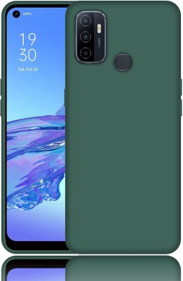 CASE CREATION Back Cover for Oppo A53 Liquid Silicon OG Premium Case Cover(Green, Waterproof, Pack of: 1)