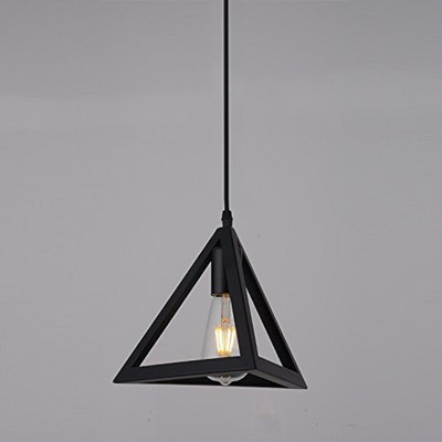 PR Prashant PR Pendent Tringle Ceiling lamp Pendant Lamp Ceiling Lamp(Black)