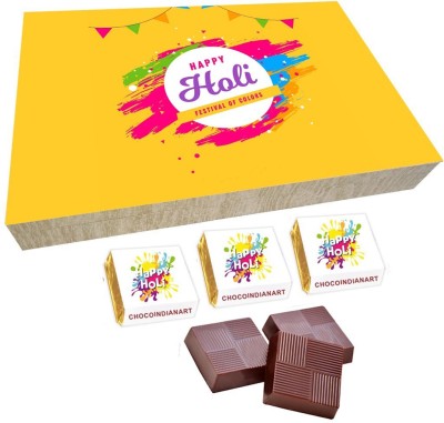 CHOCOINDIANART Happy Holi, 12pcs Delicious Chocolate Gift Box, Truffles(12 Units)