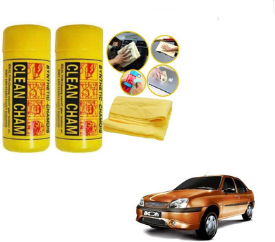 AuTO ADDiCT Chamois Leather Vehicle Washing  Cloth(Pack Of 2)