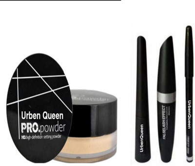 URBEN QUEEN Loose powder & mascara & eyeliner & eyebrow pencil ( 4 items )(4 Items in the set)