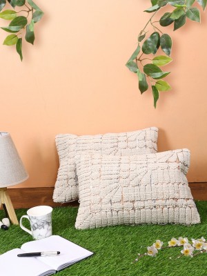 ROMEE Wool Cushions Cover(Pack of 2, 30 cm*46 cm, Beige)