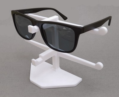 makerV 2 Compartments Plastic Spectacles stand(White)