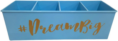 Anantam homes 4 Compartments Metal Pen Pencil Caddy Desk Holder(Cool Blue)