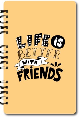 CREATIVE CONVERT Life Is Better With Friends Soft Cover A5 Diary Single Line 160 Pages(Peach)