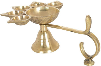 ADIYOGI Brass (Pack of 5) Table Diya(Height: 6 inch)