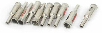 A&S TOOLSHOP 10Pcs 12mm Diamond Coated Core Drill Bits Hole Saw Glass Tile Ceramic Marble Rotary Bit Set (10 Bits)