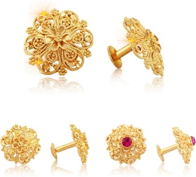 VIGHNAHARTA Twinkling Charming Alloy Gold Plated Stud Earring Combo set For Women and Girls Pack of- 3 Pair Earrings- VFJ1098-1090-1086ERG Alloy, Brass Stud Earring