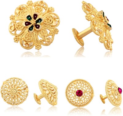 VIGHNAHARTA Twinkling Charming Alloy Gold Plated Stud Earring Combo set For Women and Girls Pack of- 3 Pair Earrings- VFJ1099-1118-1121ERG Alloy, Brass Stud Earring