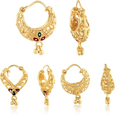 VIGHNAHARTA Sizzling Charming Alloy Gold Plated Stud and Chandbali Earring Combo set For Women and Girls Pack of- 3 Pair Earrings- VFJ1100-1101-1102ERG Alloy, Brass Stud Earring, Chandbali Earring