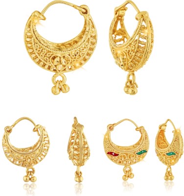 VIGHNAHARTA Allure Charming Alloy Gold Plated Stud and Chandbali Earring Combo set For Women and Girls Pack of- 3 Pair Earrings- VFJ1101-1137-1139ERG Alloy, Brass Stud Earring, Chandbali Earring